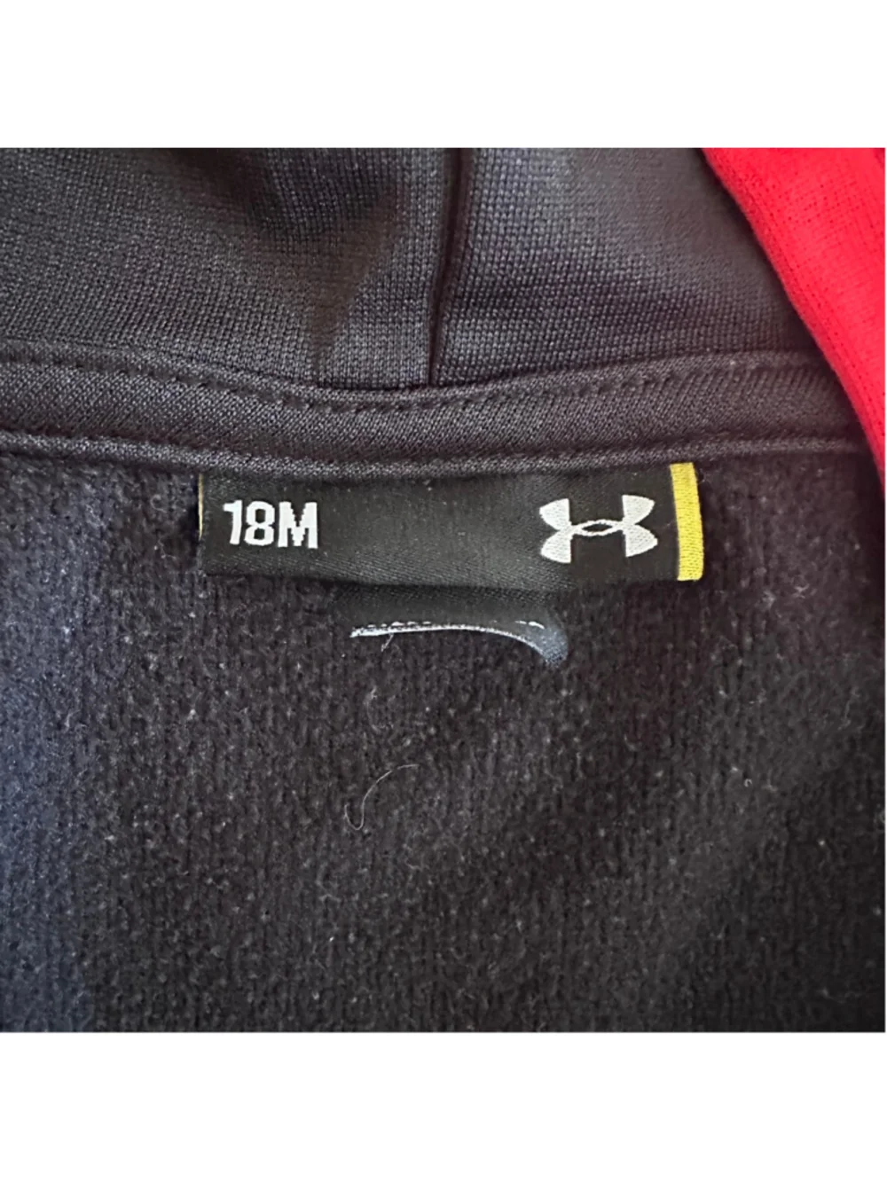 Under Armour Baby Hoodie 18M Black Red Full Zip Fleece Athletic